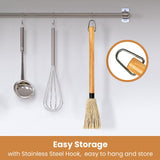 GEEKHOM Grill Basting Mop, Grilling Basting Mops Brushes with Long Wood Handle and Replacement Heads BBQ Sauce Brush for Barbecue Baking Smoking Roasting Steak Cooking, 18 inch GEEKHOM