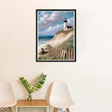 SKRYUIE 5D Lighthouse Diamond Painting Kits - DIY Diamond Art Kits for Adults Landscape, Full Round Drill - Crystal Cross Stitch - Adults Craft for Wall & Office Decor - 12x16inch SKRYUIE