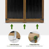 Outdoor Storage Cabinet Wood & Metal with Waterproof Roof, Garden Tool Shed with 4 adjustable reinforced feet with metal brackets, 3 Removable Shelves, 6 T-Hinge, Magnetic door,18.1"D x 49"W x 68.5"H Gowoodhut