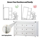 Wodeer White 6 Drawers Dresser for Bedroom,Wood Farmhouse Storage Chest of Drawers, Dresser with Metal Handles,Dressers Organizer for Bedroom, Living Room,Nursery,Hallway,White Wodeer