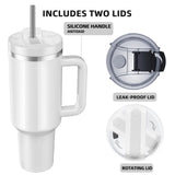 MURRICON 40 oz Tumbler with Handle and Straw,Stainless Steel Sublimation Tumblers with Handle,Vacuum Insulated Travel Mug with Lid,for Coffee and Beverages,4 Pack MURRICON