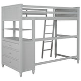 Bellemave Grey Loft Bed with Desk and Storage for Kids and Teens Bellemave