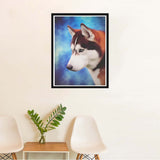 SKRYUIE 5D Diamond Painting Husky Dog Full of Love Full Drill by Number Kits, DIY Rhinestone Pasted Paint with Diamond Set Arts Craft Decorations (12x16inch) SKRYUIE