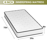 PayLessHere 8 Inch Mattress Medium Firm Spring Mattress Cool Sleep Pressure Relief Fiberglass Free Twin Size Mattress in a Box CertiPUR-US Certified Breathable Foams Mattress PayLessHere