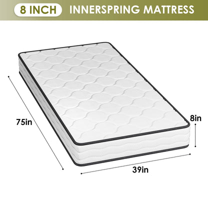 PayLessHere 8 Inch Mattress Medium Firm Spring Mattress Cool Sleep Pressure Relief Fiberglass Free Twin Size Mattress in a Box CertiPUR-US Certified Breathable Foams Mattress