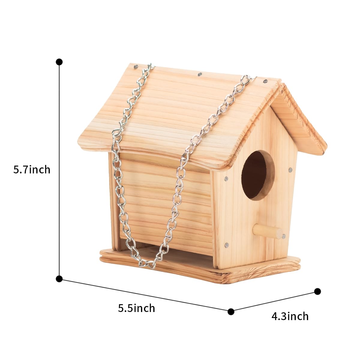 DIY Bird Houses for Kids, Cedar Bird House Kit for Kids and Adults, Art Craft Outdoor Birdhouse, Painting Kit, Hardware Glue Included- 4 Paints, 2 Brush, 14 Wooden Pcs, Chain for Tree Hanging