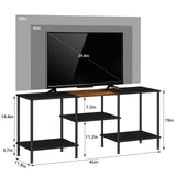 50 Inch TV Stands for Living Room Black Entertainment Center with Storage for 50 43 40 32 Inch TV Console Table for Bedroom Office Luplom