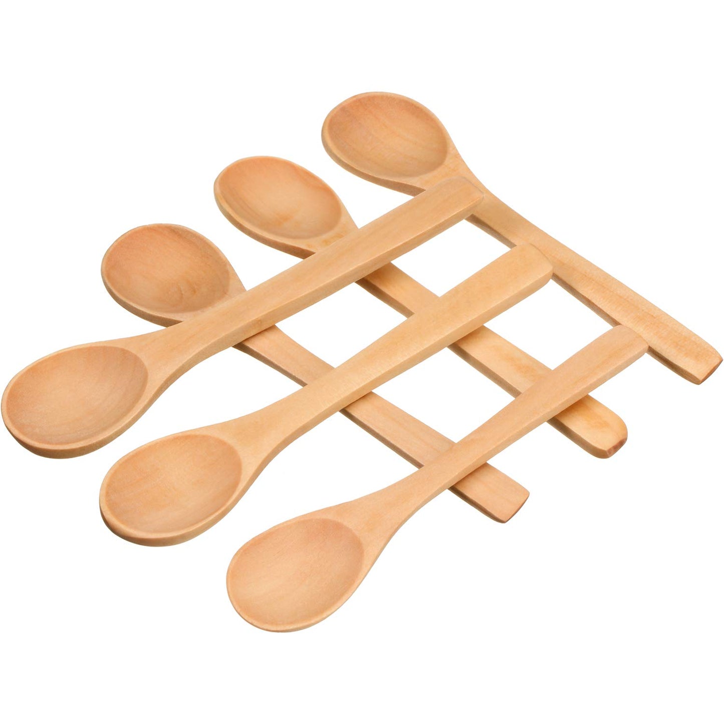 30 Pieces Mini Wooden Spoon Small Soup Spoons Serving Spoons Condiments Spoons Wooden Honey Teaspoon for Seasoning Oil Coffee Tea Sugar (Light Brown)