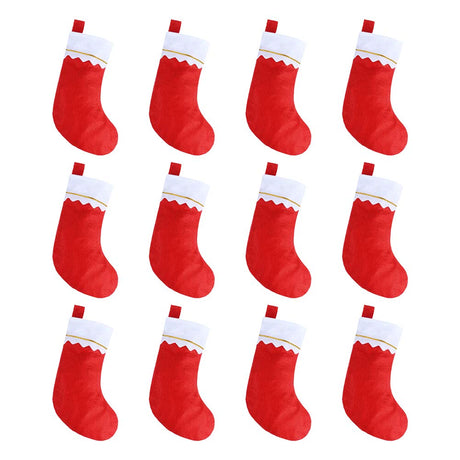CCINEE 12pcs Red Felt Christmas Stockings 15" Party Favors Stockings for Xmas Decoration CCINEE