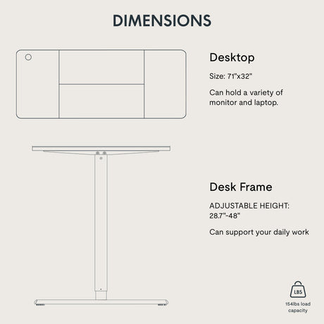 FLEXISPOT Electric Standing Desk 71 x 32 Inch Adjustable Height Desk Home Office Computer Workstation Sit Stand Desk, White Top + White Frame FLEXISPOT