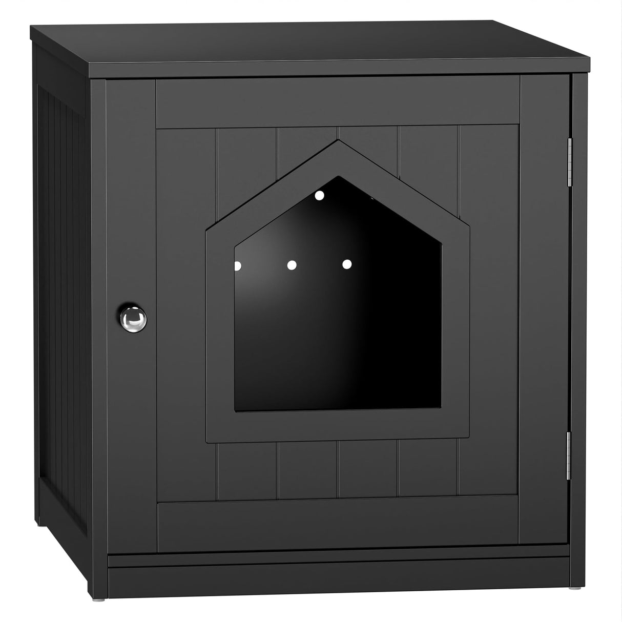 ZENY Cat Litter Box Furniture Hidden, Enclosed Cat Litter Box with Vent Holes, Indoor Cat Box Cabinet, Wooden Cat Washroom, End Table, Nightstand (Black) ZENY