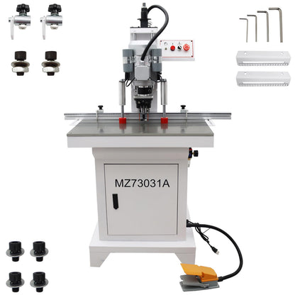 WYDDDARY Pneumatic Hinge Boring Insertion Machine Hinge Drilling and Boring Machine Woodworking Drilling for Cabinet and Furniture Single Head(45-9.5) 110V 1500W 2880RPM 0-50mm Depth - WoodArtSupply