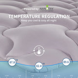 SLEEP ZONE Mattress Topper Twin, Cooling Mattress Pad, Quilted Fitted Mattress Cover, Machine Washable Mattress Protector, Soft Fluffy Down Alternative, Deep Pocket 8~21 inch (Grey, Twin) SLEEP ZONE