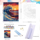 Natuyalo Paint by Numbers for Adults - DIY Adult Paint by Number Kits Painting on Canvas Sea Wave Painting by Numbers for Beginners, Sunset Seascape Art Craft Kits for Adults (16x20 Inch) Natuyalo