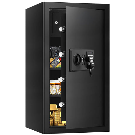 6.0 Cub Large Home Safes Fireproof Wterproof, Anti-theft Fireproof Safe with Programmable Keypad, Spare Keys and Alarm Systerm, Digital Home Security Safe Box for Document Money Medicines Homirxan