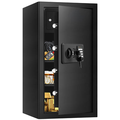 6.0 Cub Large Home Safes Fireproof Wterproof, Anti-theft Fireproof Safe with Programmable Keypad, Spare Keys and Alarm Systerm, Digital Home Security Safe Box for Document Money Medicines