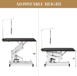 puppykitty Hydraulic Dog Grooming Table for Small/Large Dogs, Heavy Duty Professional Pet Grooming Table with Adjustable Overhead Arm and Noose, Range 21-36 Inch, Black puppykitty