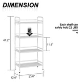 HDANI Storage Shelves, 4-Tier Metal Storage Rack with Shelf,Shelf Organizer,Garage Standing Shelving Unit for Laundry,Bathroom,Kitchen,Pantry, Closet,23.6''W X 13.8''D X 50 H''H,White HDANI