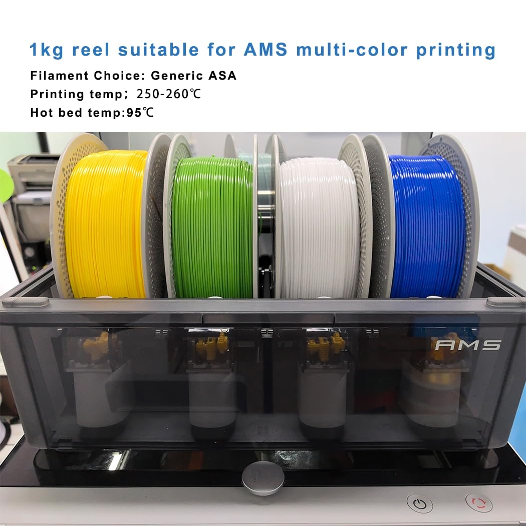 Likesilk 3D Printer Filament, Heat & Weather Resistant ASA 3D Rinting Filament Perfect for Printing Outdoor Functional Parts ASA Black 1KG Likesilk