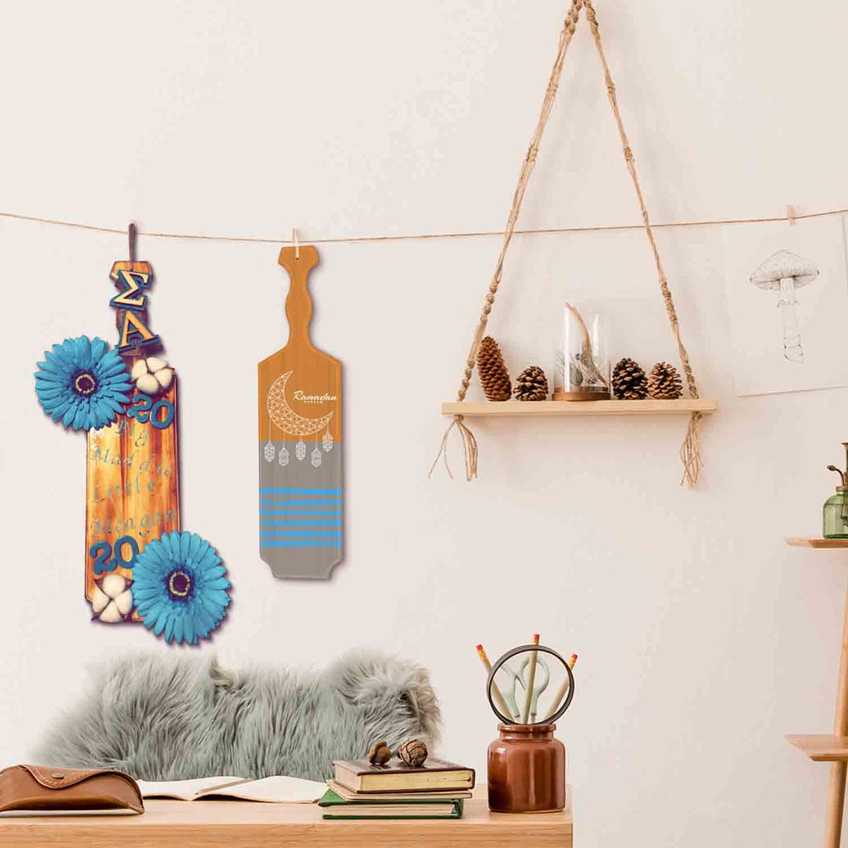 BATTIFE [2Pack] 15inch Sorority Paddle - Greek Fraternity Paddle, Unfinished Wooden Frat Paddle, Solid Pine Wood Paddles BATTIFE