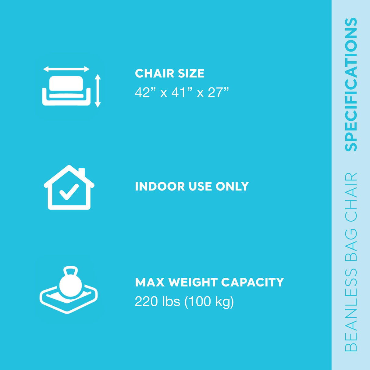 Intex 68579EP Beanless Bag Inflatable Lounge Chair: Corduroy Textured Flocking – Durable Vinyl – Folds Compactly – 220lb Weight Capacity – 45" x 45" x 28" Intex