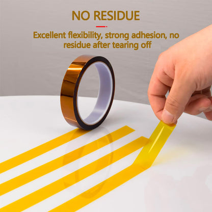 MYJOR Heat Tape for Sublimation, 4 Rolls 12mm X 33m, Heat Transfer Tape for DIY T-Shirt, Heat Resistant Insulating Sublimation Kapton Tape, No Residue. (Professional Grade)