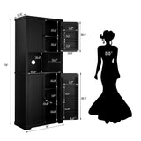 HLR 72" Kitchen Pantry Storage Cabinet, Freestanding Larder Cupboard, Kitchen Hutch Cabinet with Microwave Stand,Utility Pantry with Doors and Shelves for Dining Room, Living Room, Laundry HLR