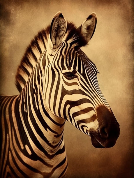 Diamond Art Painting Zebra Vintage Retro Vintage Anima Nature Wildlife Themed. Vintage Inspired Animal Kit for Adults Diamond Art Painting by Number Kits Gem Art Wall Home Decor(Canvas 11.8 x15.8inch) Generic