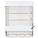 Merax Full Size Murphy Bed with Sofa Chair, Can be Folded Wall Bed with Storage Shelves and Light for Guest Room,Living Room and Bedroom Merax