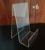 6'' x 4'' Acrylic Book Display Stand Clear Easel with Ledge Tablet Holder for Displaying Books, Pictures, Notebooks, CDs, Artworks, etc (Large) (6) Bovbazo