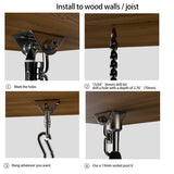 Velomill Hammock Hanging Kit, 1000 lb Capacity Heavy Duty 360° Rotate Swing Ultra Durable Hooks for Swing, Chair, Multiple Indoor Outdoor Gym Velomill