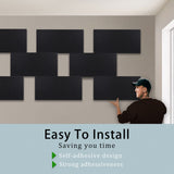 6 Pack Self-adhesive Acoustic Panels,15.75" X 31.5" X 0.47" Soundproof Wall Panels, High Density Beveled Edge Sound Absorbing Panels, Acoustic Treatment for Studio Home and Office (Black) ENSEPST