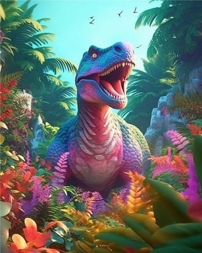 Ginfonr DIY 5D Diamond Art Kits for Adults, Dinosaur Diamond Painting for Adults, Diamond Art Animals Full Drill, Diamond Art Kits Embroidery Rhinestone Craft for Home Wall Decor 12 * 16 Inch