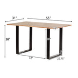 Christopher Knight Home Dining Table, Black + Natural, 31D x 55W x 30H in Christopher Knight Home