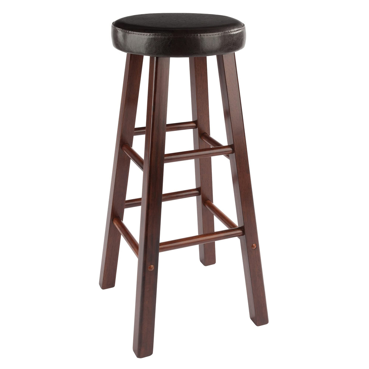 Winsome Wood Maria Cushion Seat Bar Stools, 2-Pc Set, Espresso & Walnut, 30.71" Winsome