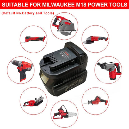 JFQWLE Converter for Makita to Milwaukee 18V Battery Adapter, Convert Makita 18V Lithium-Ion Battery BL1815 BL1830B BL1860B to Milwaukee 18 Volt M18 Lithium Cordless Tool Battery - WoodArtSupply