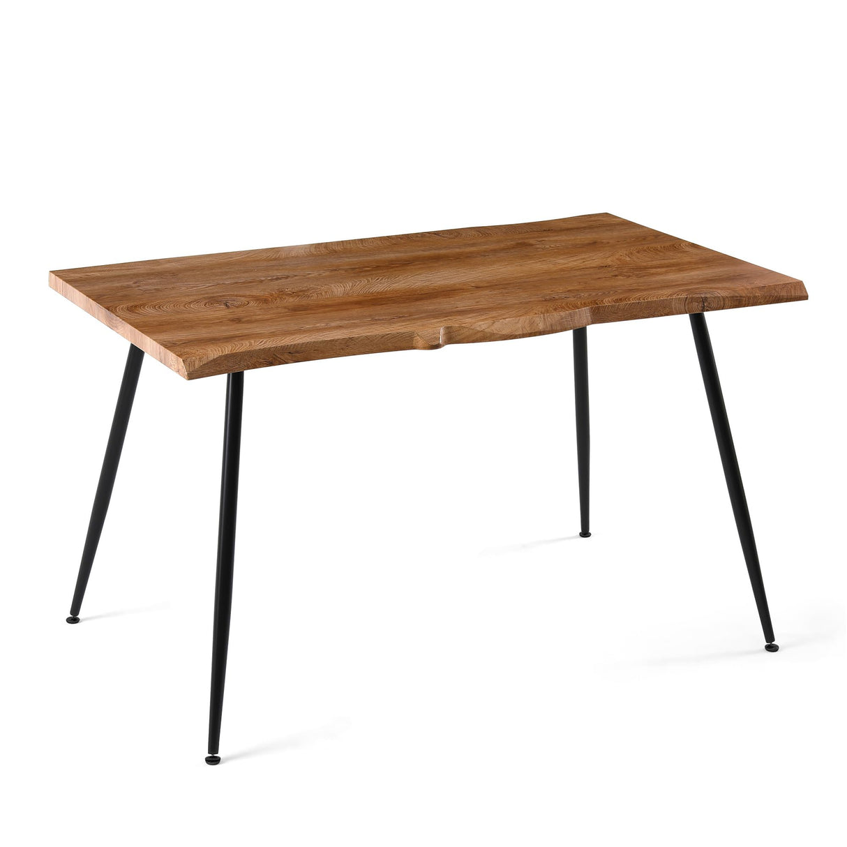 Homedot 47" Home Kitchen Dining Table for 4-6 Person, Modern Home Desk Dinner Table Engineered Wood with Thick Irregular Tabletop Easy Clean Living Room Table with Metal Frame Homedot