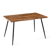 Homedot 47" Home Kitchen Dining Table for 4-6 Person, Modern Home Desk Dinner Table Engineered Wood with Thick Irregular Tabletop Easy Clean Living Room Table with Metal Frame Homedot