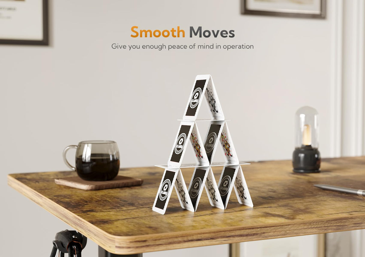 Claiks Standing Desk with Drawers, Stand Up Electric Standing Desk Adjustable Height, Sit Stand Desk Computer Workstation, 55 Inch, Rustic Brown Claiks