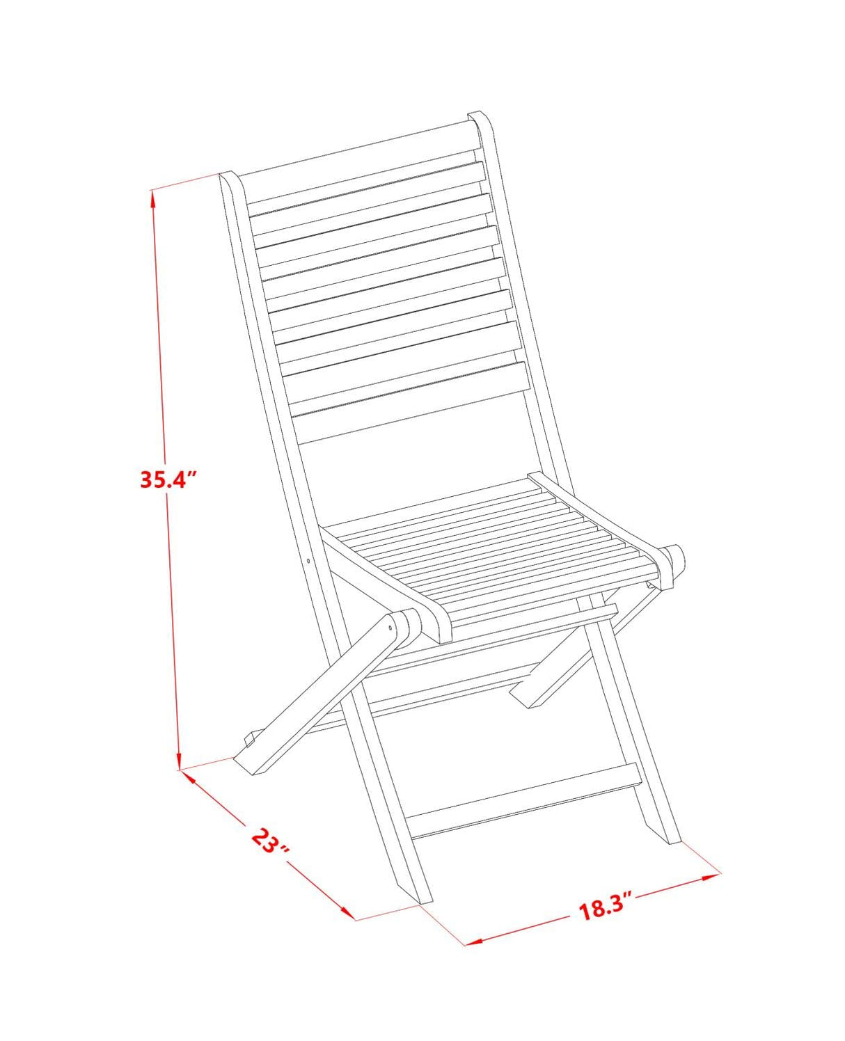 East West Furniture BBSCWNA Cameron Foldable Outdoor Dining Chairs-Acacia Wood, Set of 2, Natural Oil East West Furniture