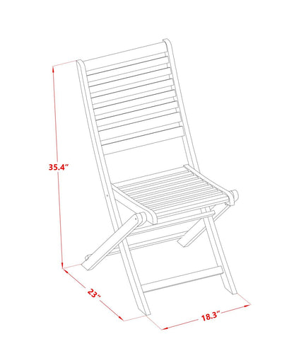 East West Furniture BBSCWNA Cameron Foldable Outdoor Dining Chairs-Acacia Wood, Set of 2, Natural Oil