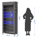 Simple Trending Tall Shoe Rack Organizer Holds 40 Pairs, 10 Tier Large Capacity Shoe Cabinet Storage with Cover for Closet, Black Simple Trending