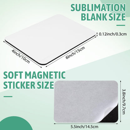 Flutesan 32 Pcs Large Sublimation Magnet Blanks Personalized Refrigerator Sublimation Blanks Include 16 Rectangle Blanks 16 Fridge Magnets for Office Kitchen Microwave Car Wall Decoration(4 x 6 Inch)