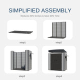 Patio Kingdom 6x4FT HDPE Resin Outdoor Storage Shed with Sloped Roof, Injection Molded Plastic Lean to Garden Tool Shed, All Weather Resistant, Lockable Double Doors & Ventilation for Backyard Patio Patio Kingdom