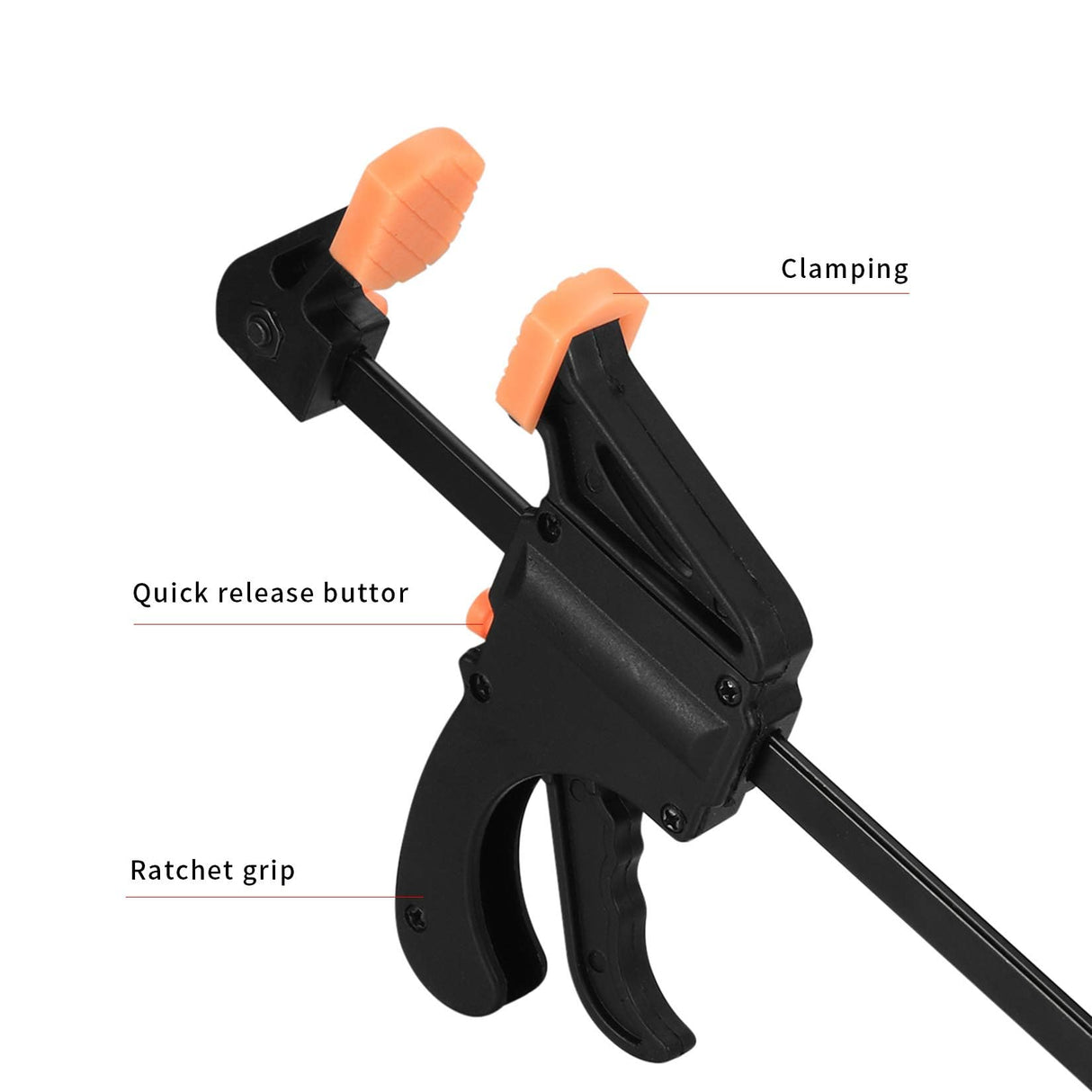 4 Inch Bar Clamps for Woodworking, 5 Pcs Trigger Quick Grip Clamps, One Handed Ratchet Wood Working Clamps, Mini Small Bar Woodworking Clamps for Wood Gluing Crafts Xujinsongg