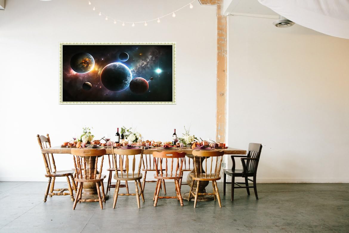 JesMolla DIY 5D Full Round Diamond Painting by Number Kits for Adults, Diamond Painting Kits Round Full Drill Diamond Art Kit Picture Craft for Home Wall Art Decor, 15.8"x31.5", Space JesMolla