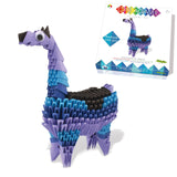Creagami Llama Origami Set - 480 Piece 3D Modular Paper Sculpture Kit for Craft Enthusiasts Ages 7 - Adult, Clear Creagami