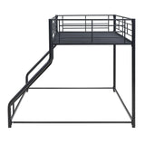 Harper & Bright Designs Twin XL Over Queen Bunk Bed, Heavy-Duty Metal Floor Bunk Bed Frame with Ladder for Kids Boys Girls Teens,Black Harper & Bright Designs