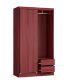 Woodpeckers Furniture And Mattress Modern Wood Double Sliding Door Wardrobe (Mahogany) Woodpeckers Furniture And Mattress