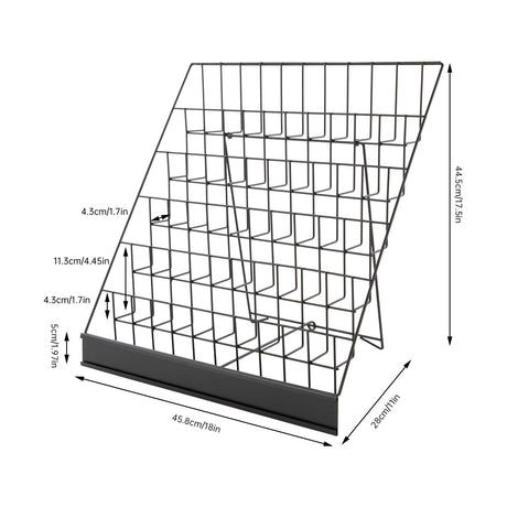 LyeXD 6 Tier Book Display Rack, Comic Book Display Wire Rack Greeting Card Display with Panel Fence, 18" Brochure Display Stand Tabletop CD Display Magazine Rack for Library Classroom (Black) LyeXD